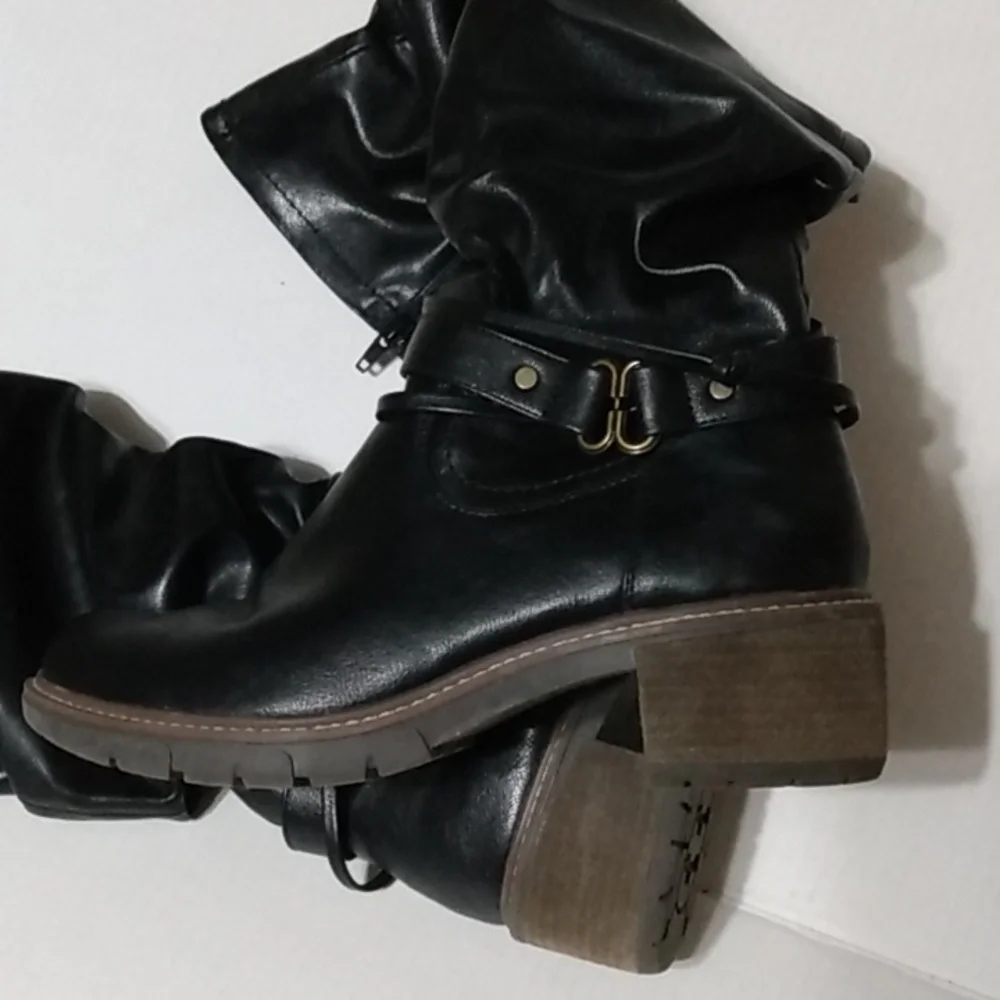Tall Black Slouch  White Mountain crammers Boot 8.5 - Picture 13 of 16
